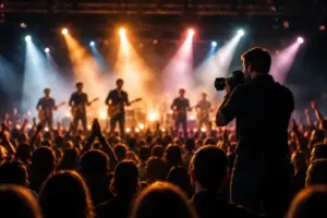 Fotograaf legt een concert vast vanuit het publiek